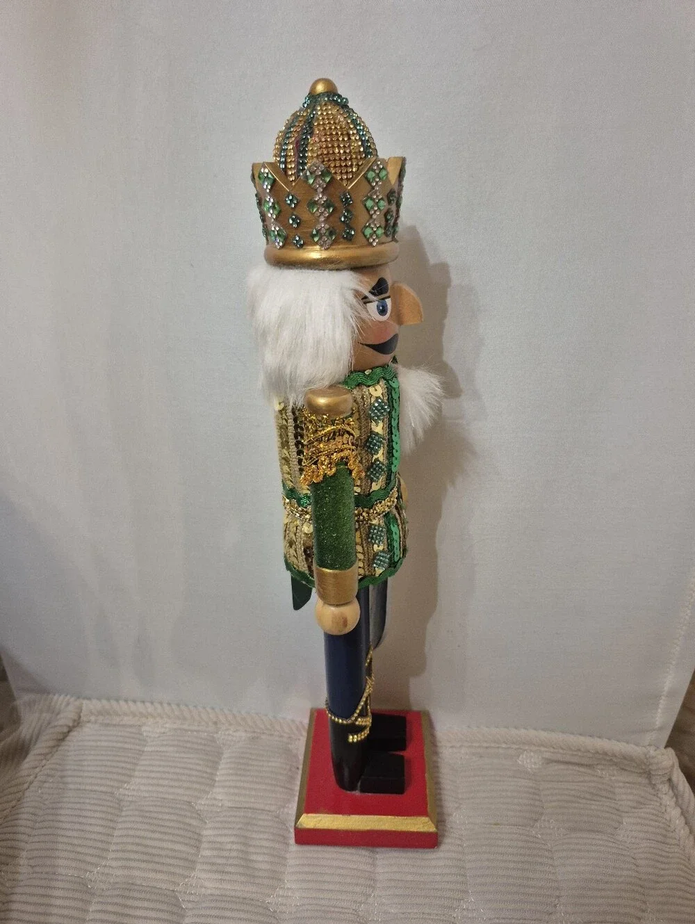 Green and Gold Nutcracker Holiday Figurine - Unbranded